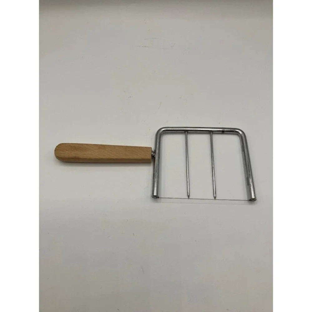 Four Vintage Kitche Utensils Pastry Brush Potato Masher Cheese & Tomato Slicers - Picture 3 of 5